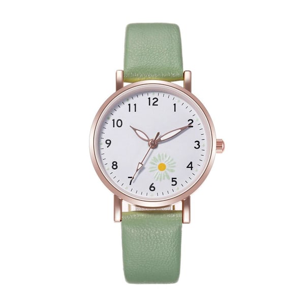 Lysande Klocka Nattlysande Kvinnor Söt Läder Enkla Klockor Liten Urtavla Quartz J4O3 Green One size