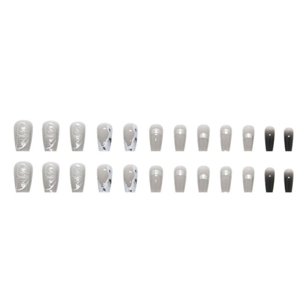 24st Nail Art Fake Nails DIY Fake Nail French Bling Finger Nail 6 one-size