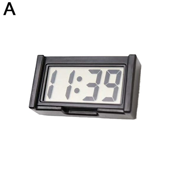 Digital bilklocka för instrumentbräda - Liten LED-klocka självhäftande mini-klocka för fordon Black One size