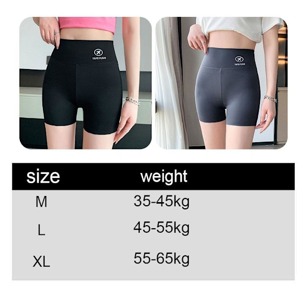 Hög midja hajbyxor sömlösa smala underkläder nya sportshorts höftlyft Z1T2 White3 XL