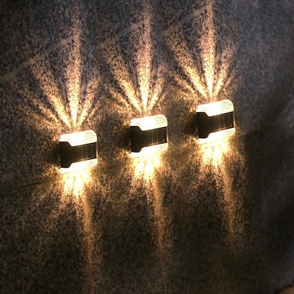 4/1X SUPERSTARKA SOLCELLSDJUR STÄNGSEL VÄGGLAMPOR 'LED UTOMHUS E9 C7M2 blackB warm light