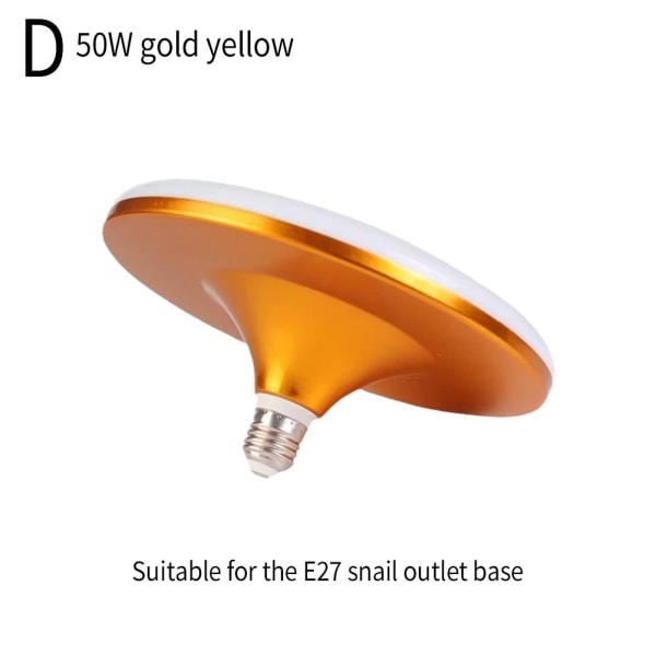 LED spotljus UFO Globe Rund Glödlampa E27 20W 30W 40W 60W 70W Brig 50W gold yellow One-size