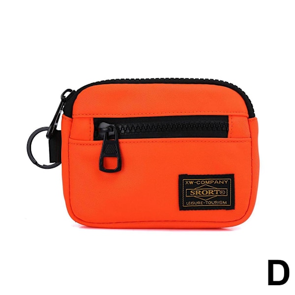 Casual Myntbörs för Män Canvas Dragkedja Plånbok Retro Nyckelhållare Sm Orange One size