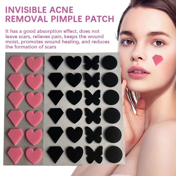 Acne Plåster Hjärtan Fjärilar Runda Plåster ч Prof U6T2 U5T8 R G4S9 pink 24pcs