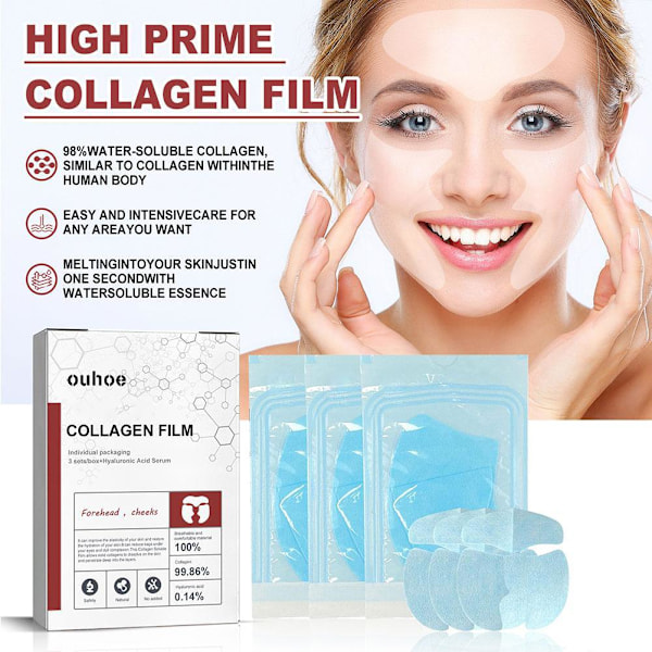 Highprime Kollagen Film Lösliga Kindmasker Löslig Fyllning Ögonrynkor Påsar Och Mörk Reducering U9P9