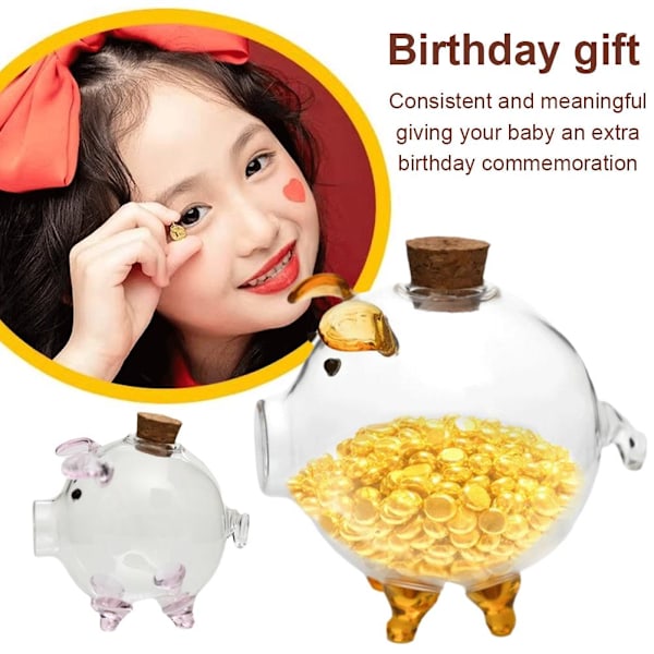 Koreansk TV-serie Spargris Pengabox Grisformad Glasförvaring Lyckosam Spargris Flaskspargris A6h6 Yellow 1pcs