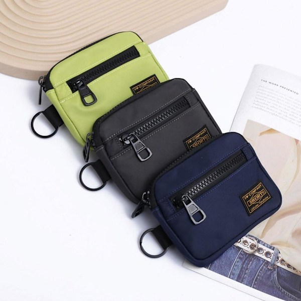 Casual Myntbörs för Män Canvas Dragkedja Plånbok Retro Nyckelhållare Sm Army Green One size