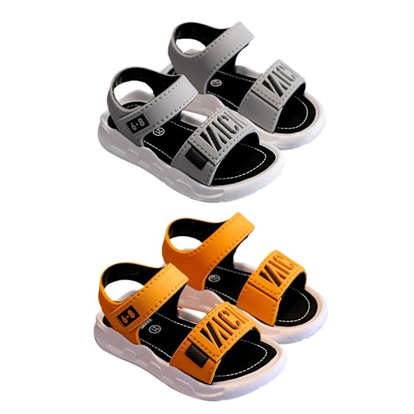 Barnsandaler Halkfria Mjuka Sulor Strandskor Pojkar Bästa Sandaler Sommar B2U3 gray 23