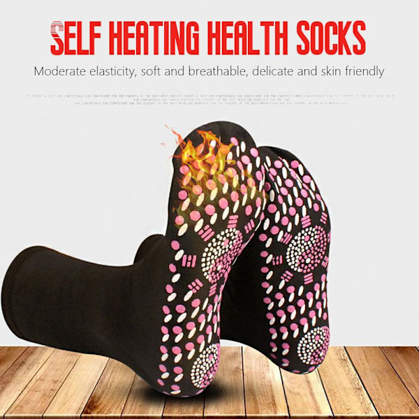 Vinter Köttåligt Varma Strumpor Absorberar Svett Fot Akupunktur Massage Strumpor Bäst Black One size