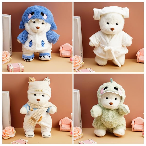 Lina Bear Plyschdocka Kläder Björnen I Kostym 30cm Dockkläder R white 30cm without clothes