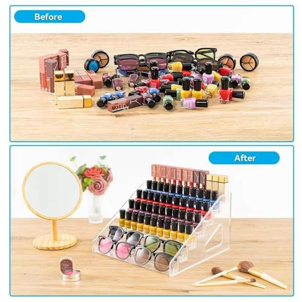 1/3/4/5/6/7 Lager Akryl Nagellack Display Organizer Snabb Hylla Kosmetisk Gel Installera J6o1 3-layer 1pcs