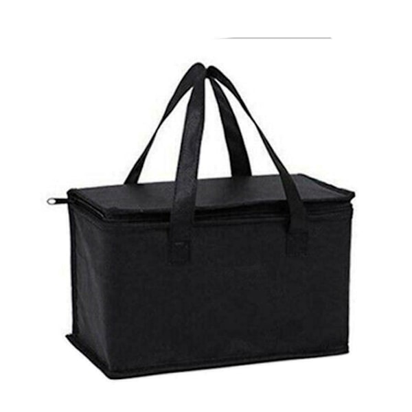 Lunch Picknick Camping Isolerad Termisk Kylväska Matväska Dryck Cool O3U7 black 21*14*17