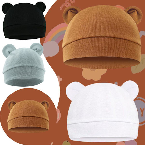 Nyfödd Baby Mössa Prematur Pojkar Hattar Söt Baby Björn Hatt O9m8  White One size