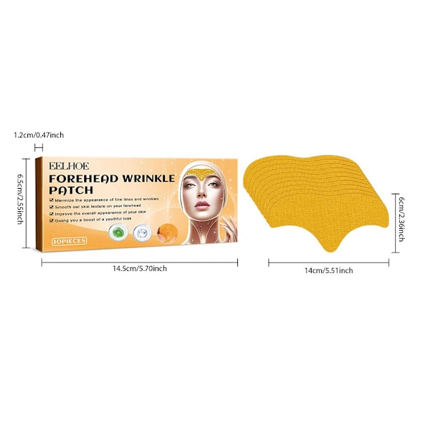 Rynkor Plåster Naturliga Extrakt Panna Plåster Hud Fint Kollagen Bleknar Ansikte Stramar Åt G1q4 Forehead patch 10pcs