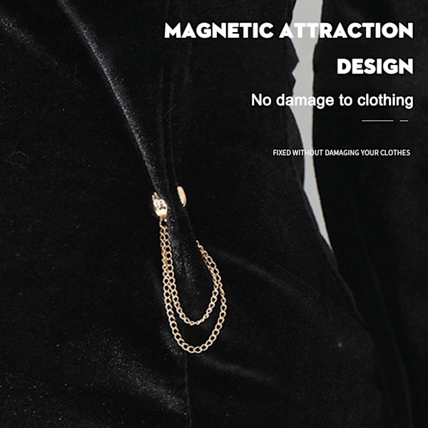 4x Multifunktionella Magnetiska Klädnypor Mångsidig Magnetisk Nålös Brosch golden One size 4pcs