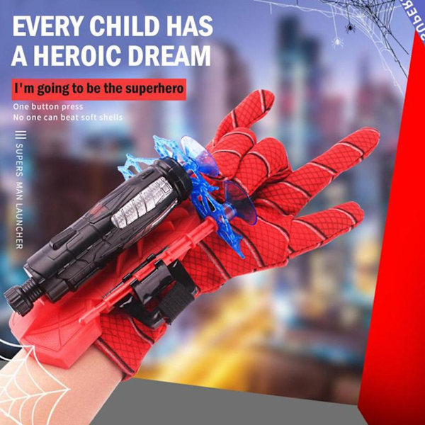 Spider-Man Handske Nät Skytt Dart Blaster Launcher Barn Kostym Leksak Spiderman