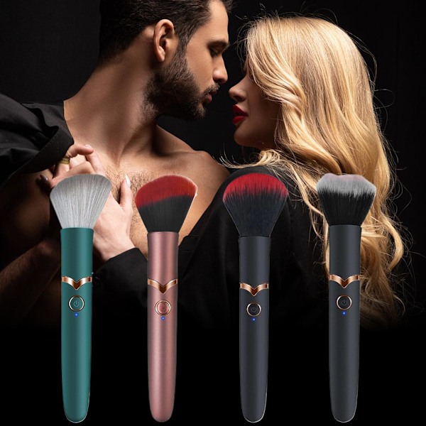 10 Hastigheter Elektrisk Sminkborste Foundation Blandning Rouge Löst Puder Vibrationsmassage Löst Puder  black cat claw One-size