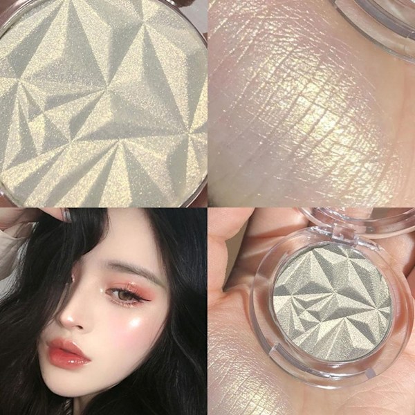 Fairy Diamond Powder Ansikte Skugga Highlight Rouge Pärlglitter Combo  1 # Moonlight Silver one-size
