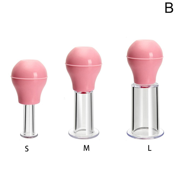 3 Koppar Anti-Cellulit Ansiktsmassage Koppningsset Glas Silikon För Ansikte NE K3K7 pink M