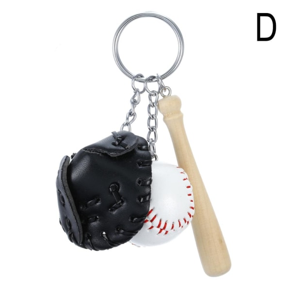 Baseball Lovers Baseball Bat Ball Handskar Ryggsäckshänge Keycha black One-size