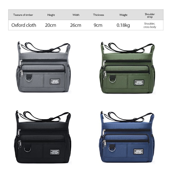 2025 Ny herrväska Stor Kapacitet Casual Business Herr Multi Enkellager K9B5 Gray One size