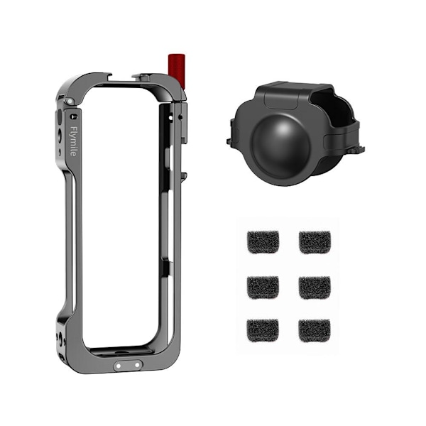 Skyddsbur för Insta-360 X5, Metallram Expansionsadapterfäste med linsskydd och 6 st Mikrofonskydd, Blixtsko, 1/4 skruv