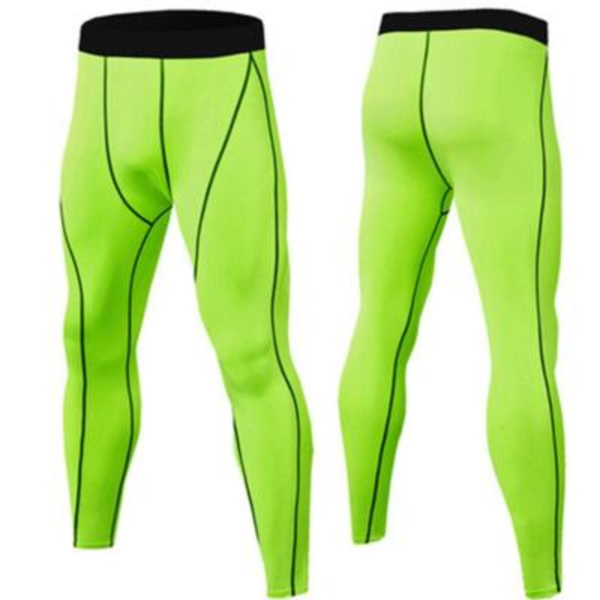 Herr Kompressionstights Byxor Träningsbyxor Löpning Fitness Joggingbyxor Multi-line black L
