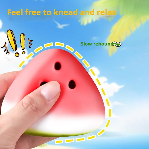 Vattenmelon Squishy Leksak Långsamt Stigande Mjuk Sensorisk Fidget Klämleksak För Barn P7E0