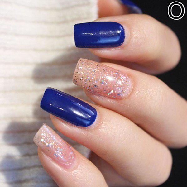 Glitterpulver Nagelsticker färggradient hopp vattentät finge LT-136 16pcs