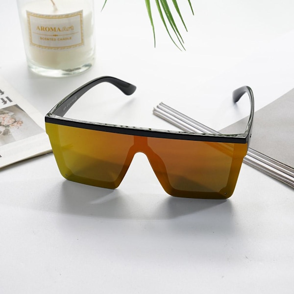 Dam Solglasögon Fyrkantiga Överdimensionerade Lyx Fla Lot B6 black+gray One-size