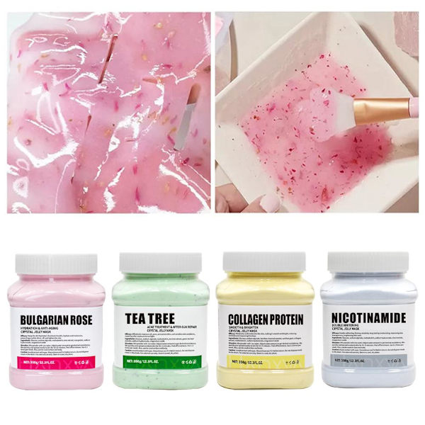 350g Återfuktande 24K Guld Mjuk Maskpulver Rosblad Kristall Gelé Maskpulver W1 Niacinamide 1pcs
