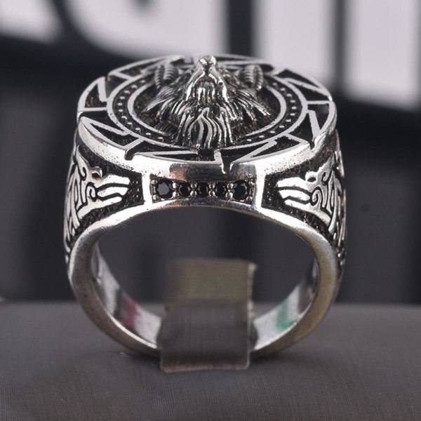 Wolf Ring for Men Norse Viking Nordic Wolf Head Ring Retro Wolf silver0 10