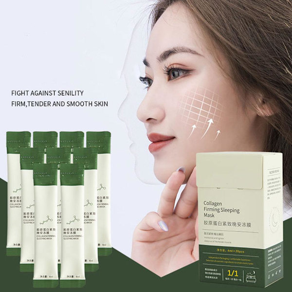 20 st Koreansk Kollagen Lyftande Uppstramande Mask, Tvättfri Sovmask Hudvård