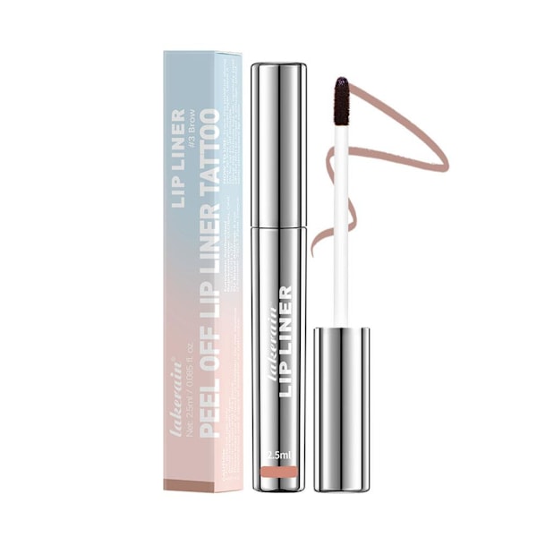 Läppenna Stay-N - Peel-off Läppenna Tattoo, Läppfärg Peel Off Långvarig UK- #3 Brow 1pcs