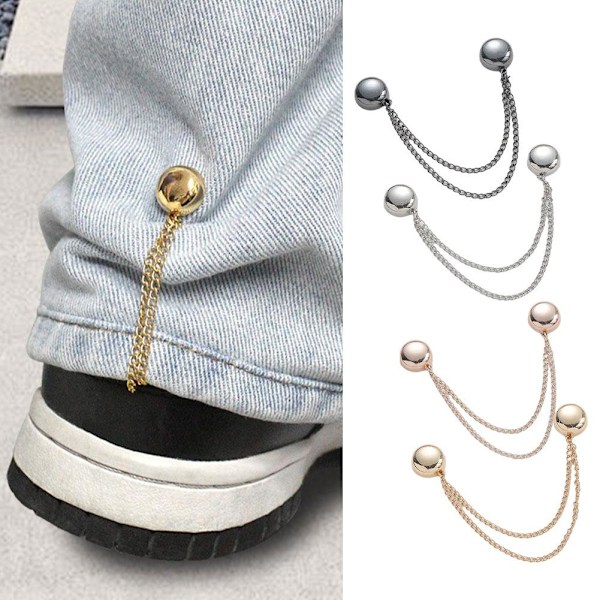 4x Multifunktionella Magnetiska Klädnypor Mångsidig Magnetisk Nålös Brosch golden One size 4pcs