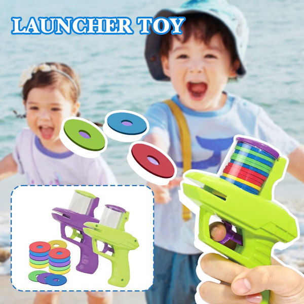 1x Skumskiva Launcher Flygande Skiva Handhållen Skytt Inomhus Skjutning
