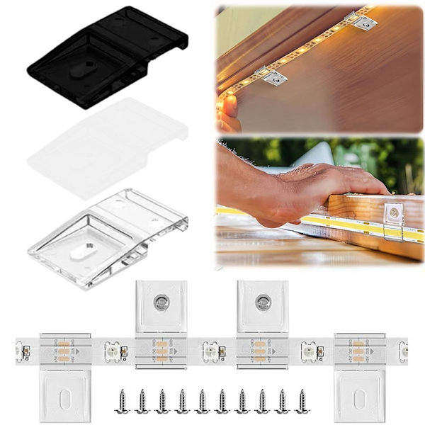 3/5/10 st Ljusslinga Monteringsklämma LED Fäste Hållare Kabelorganiserare Hom I4C8 transparent 10pcs