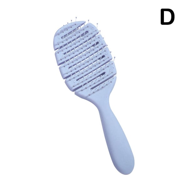 Färgglad Ihålig Hårfäste Elastisk Hårbottenmassage Handhållen Kam Fl blue 1pcs