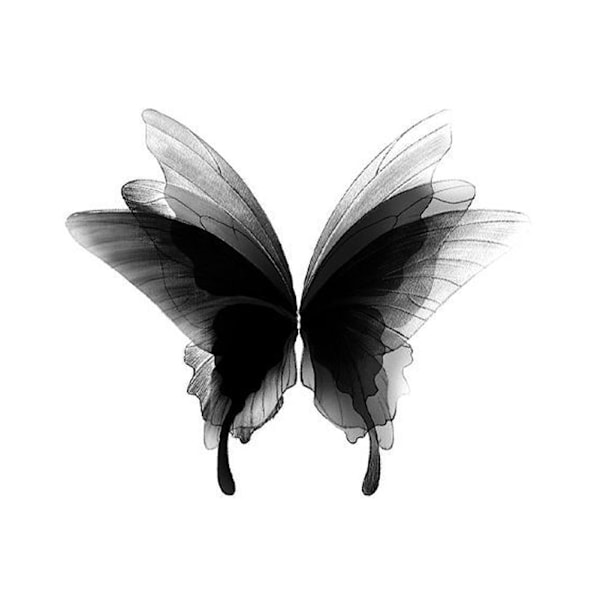 Fjärilstatuering Klistermärken Vattentät Permanent 15 Dagar Realistisk Effekt Anti Slitage Temporär Fjäril Ros Blomma Ord Söt Anime Tatuering Tat Y301 8.5*11cm