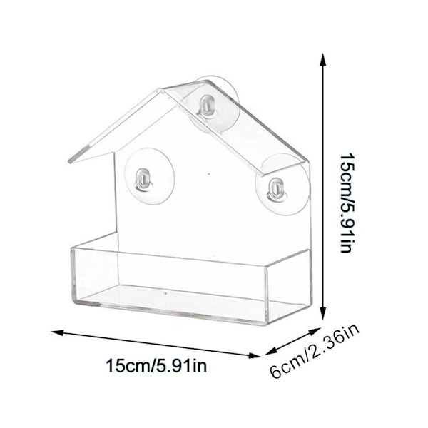 Fönsterfågelmatare Ultrastark Sugkopp, Och Väderbeständig Design För Trädgård Gård Uteplats Z2k8  whiteA onesize
