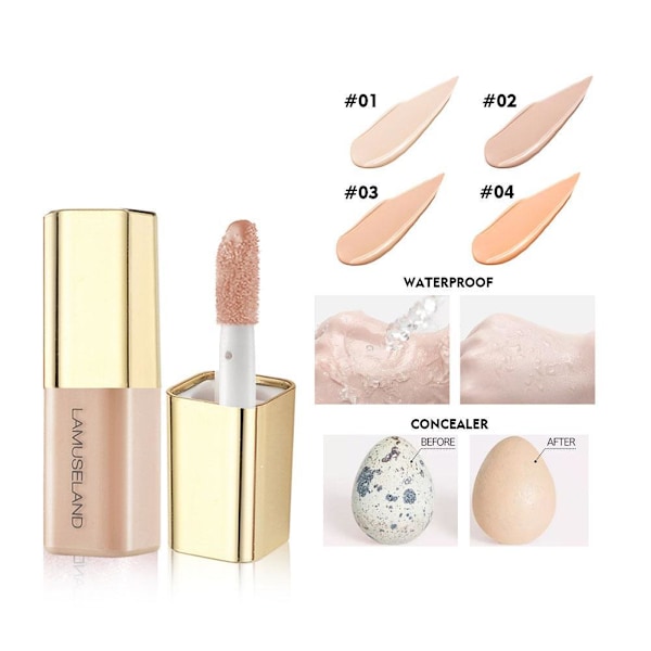 Ansiktsconcealer & Bas 4 Färger Full Täckning Passar Alla Ansikts- och Ögonvätskor O79C WHEAT, 3.5g