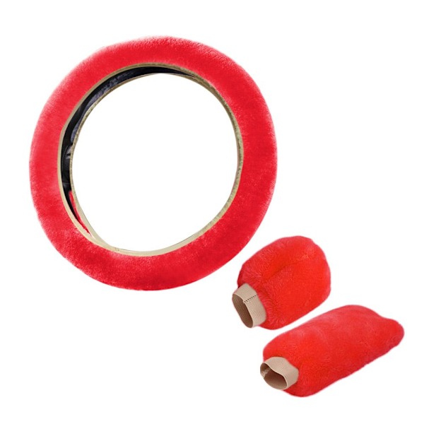 Bilratt Skydd Vinter Bilratt Skydd Plysch Draghandtag Cov ∠ Red 3pcs