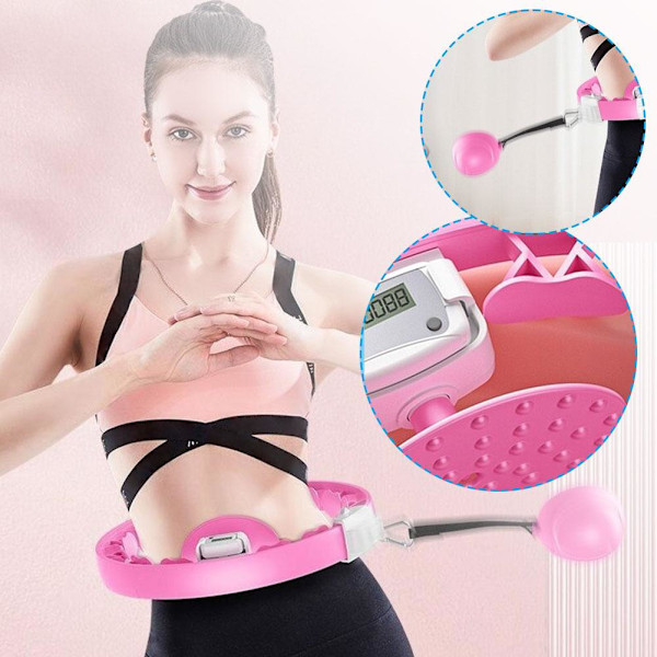 Smart Avtagbar Hu-la Hoop 2-i-1 Justerbar PP Material Hu-La Pink 1pc