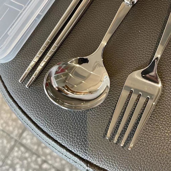 Sött Kanin Bordsservis Set Rostfritt Stål Set Pinnar Set Gaffel Bestick Sked Set U0r1  White 1set