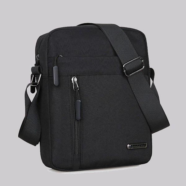 Liten axelremsväska Nylon Multi Pocket Portabel pojkväska C1T4 Black One size