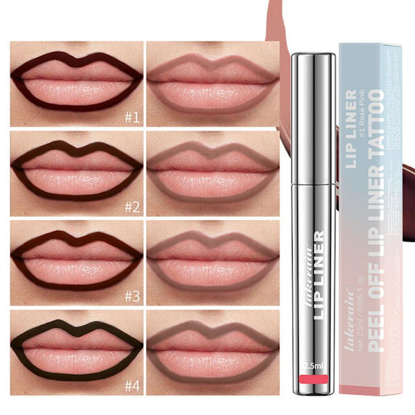 Läppenna Stay-N - Peel-off Läppenna Tattoo, Läppfärg Peel Off Långvarig UK- #3 Brow 1pcs