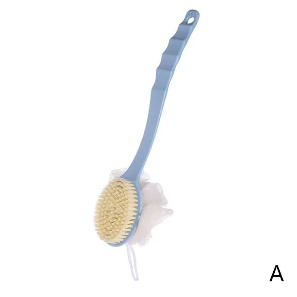 Långt badborste Ryggskrubbare för dusch Loofah Svamp Kroppsryggborstar green 2 in 1