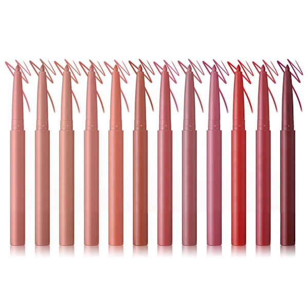12 Färger Matt Läppenna Mjuk Matt Kontur Läppform Läppenna Prisvärd Läppmakeup L9o0 style12 0.2g