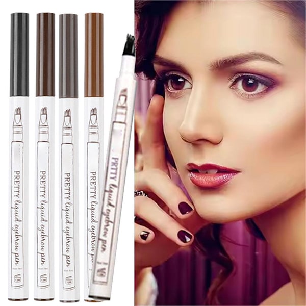 4-punkts Ögonbrynspenna Vattentät Långvarig Flytande Ögonbryn P 3#Dark Grey 5ml