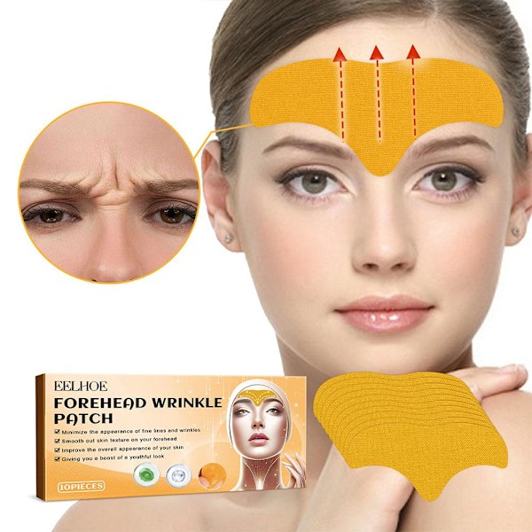Rynkor Plåster Naturliga Extrakt Panna Plåster Hud Fint Kollagen Bleknar Ansikte Stramar Åt G1q4 Forehead patch 10pcs